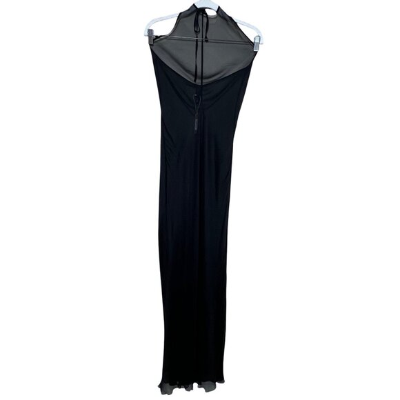SKIMS Romance Chiffon Halter Silk Slip Dress Onyx XS - Picture 3 of 10